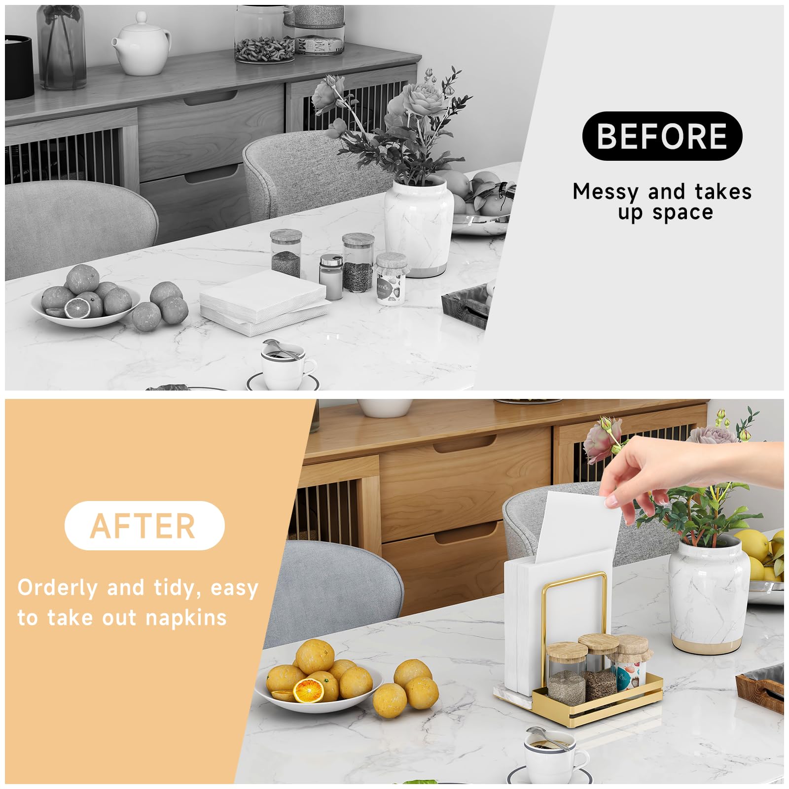 STWWO brand gold and marble design suits modern kitchens and dining rooms.