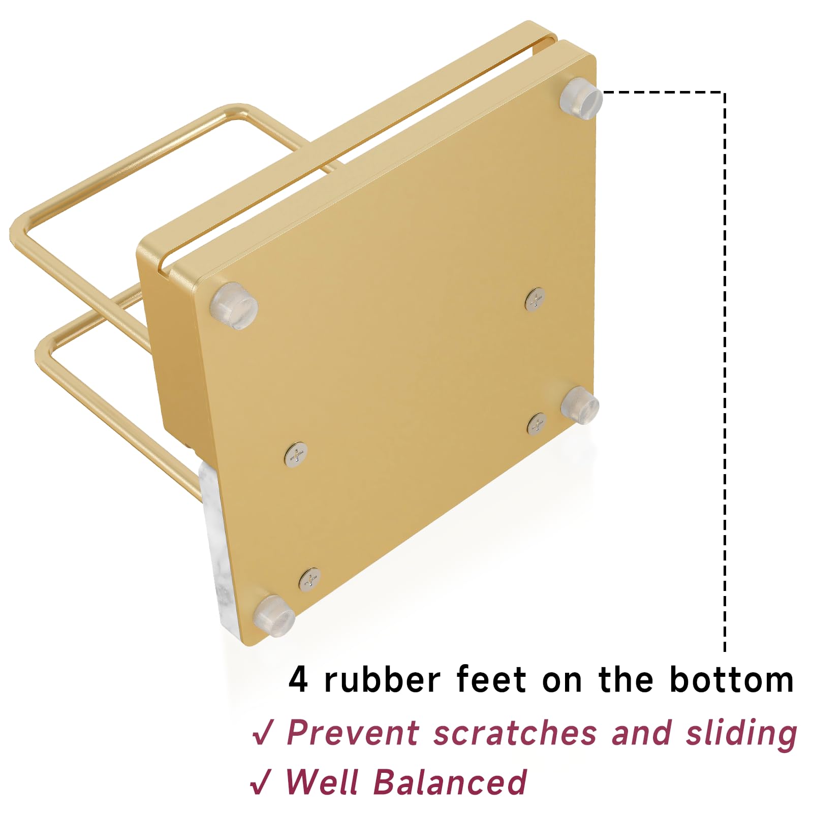 Soft cushions under the base protect surfaces during meals.