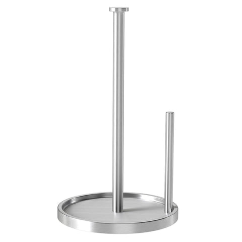 STWWO paper towel holder full view in stainless steel, ideal for clutter-free countertops.