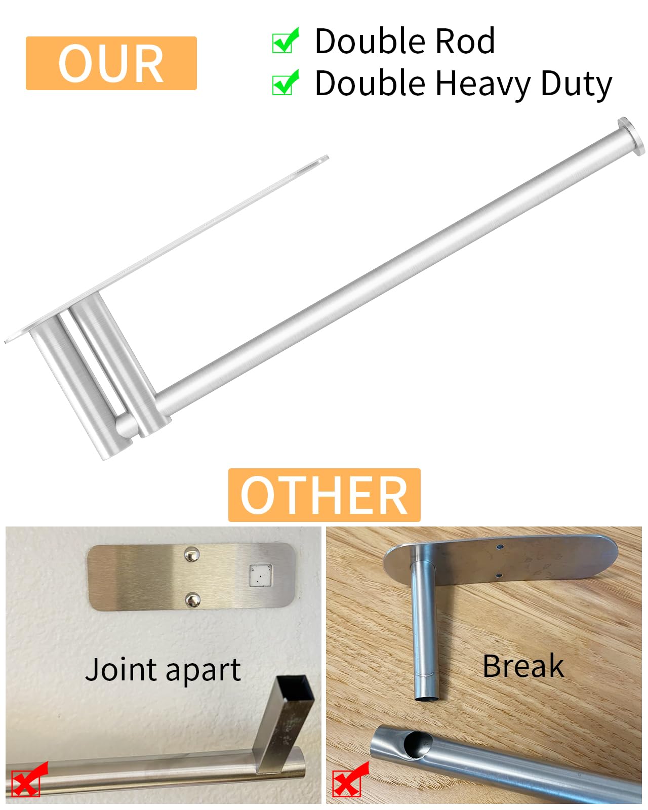 STWWO paper towel holder mounted under cabinet with roll in bright kitchen