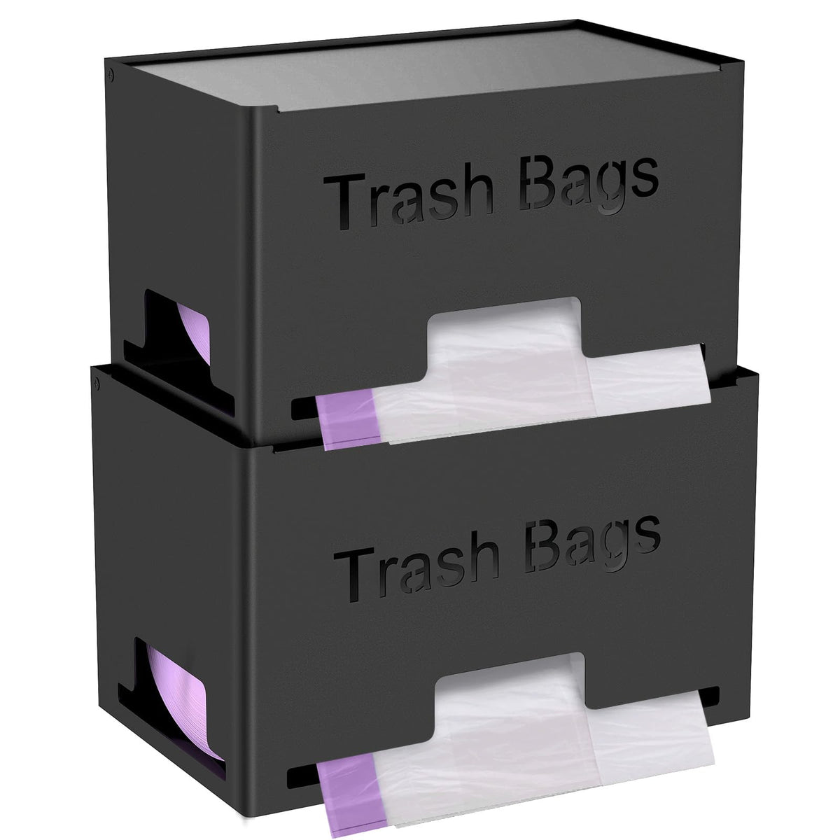 STWWO trash bag holder with front access for easy bag retrieval