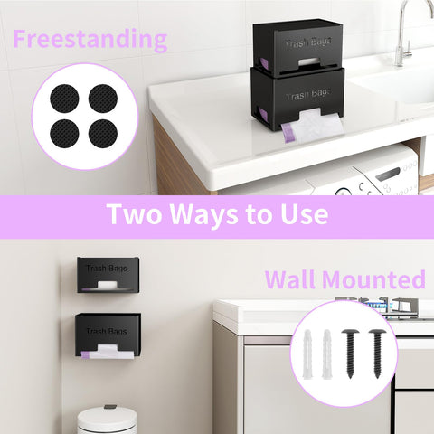 STWWO metal black finish trash bag holder