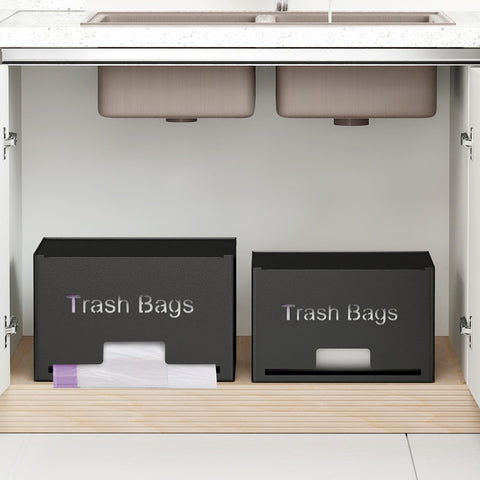 STWWO two-pack trash bag holder set for versatile storage