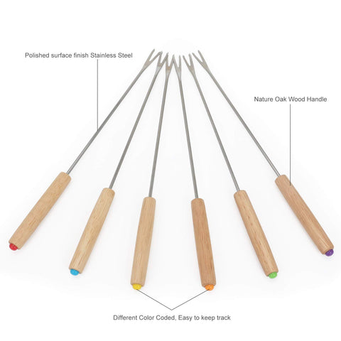 STYDDI fondue forks measure 9.5 inches for safe distance.