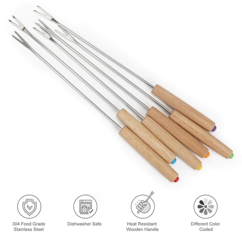 STYDDI fondue forks with color coding dots help guests identify forks.
