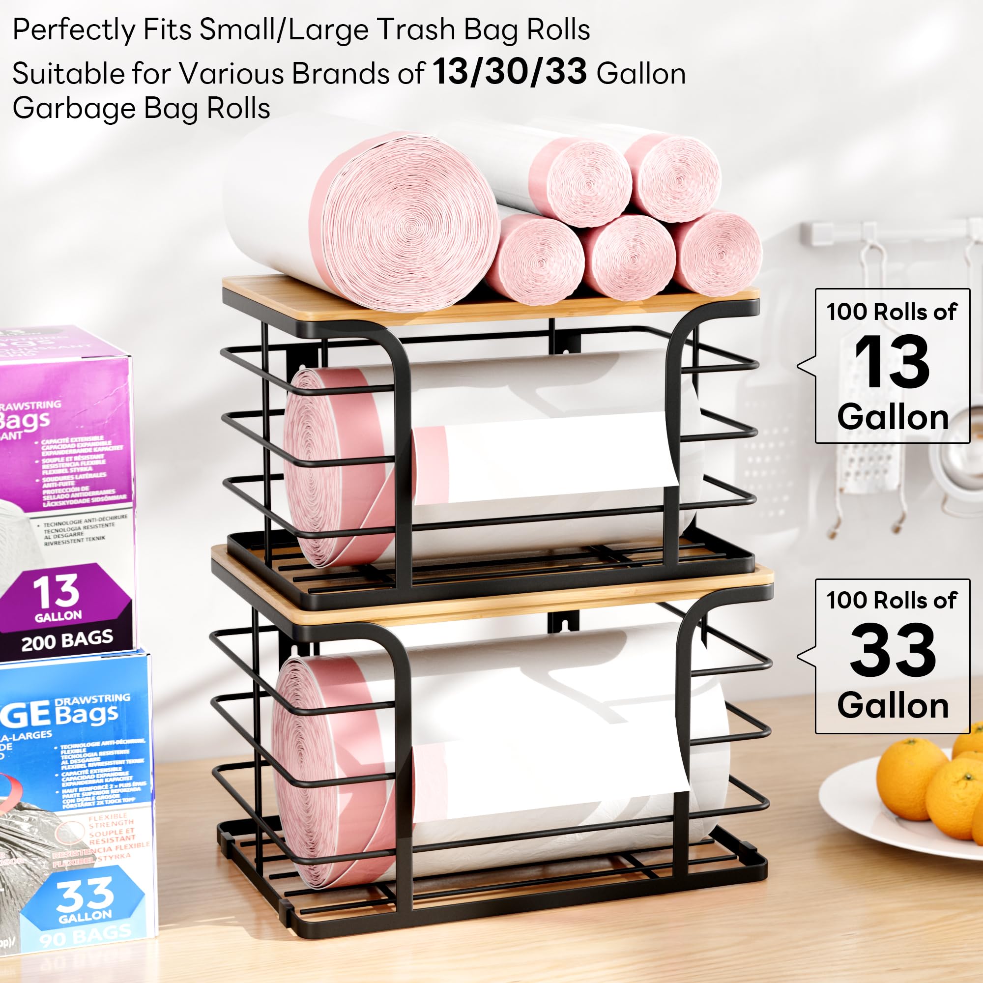 Stylstoreazy bamboo top stackable organizer adds natural charm and extra counter space