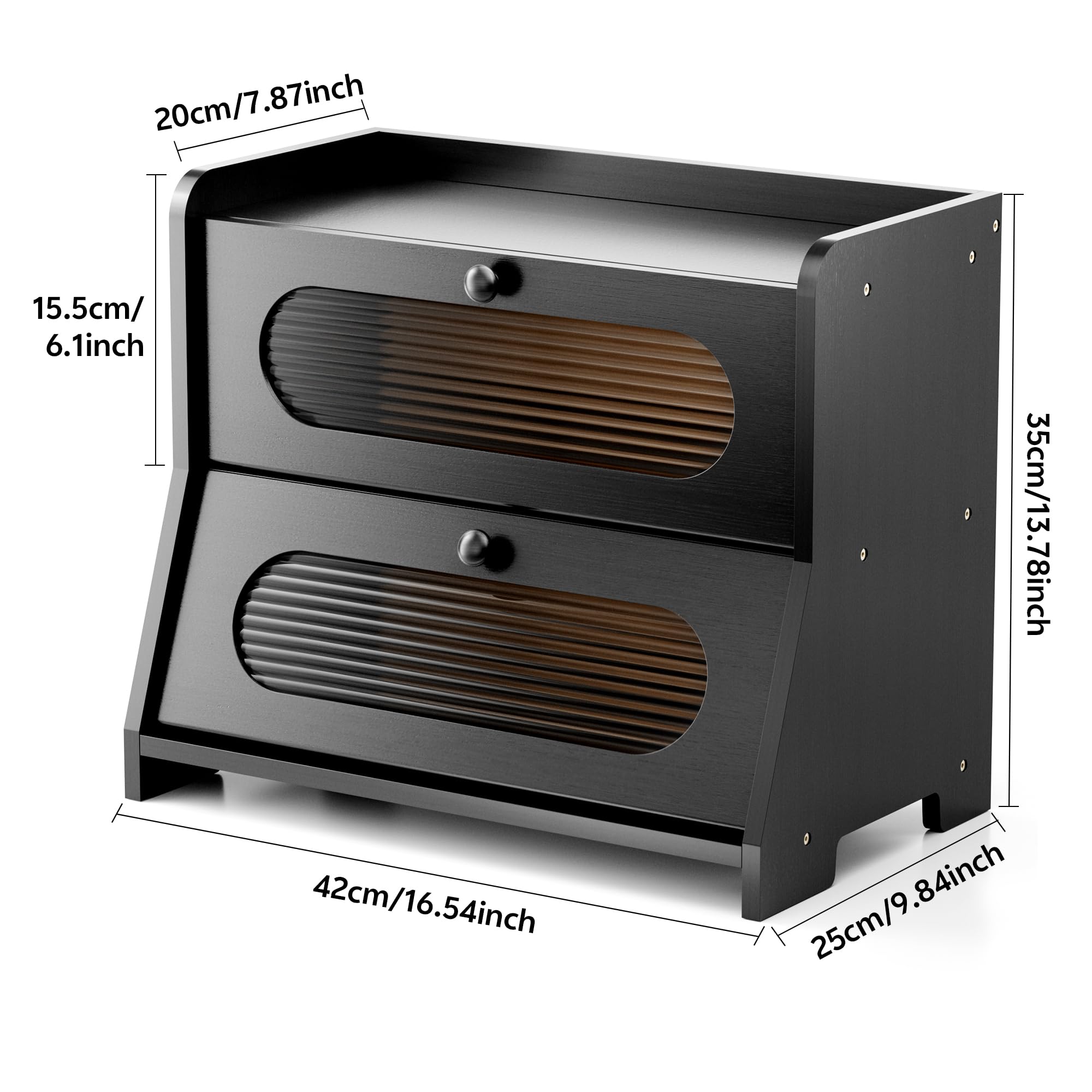 Stylstoreazy dual-layer interior layout shows two storage levels for bread and snacks