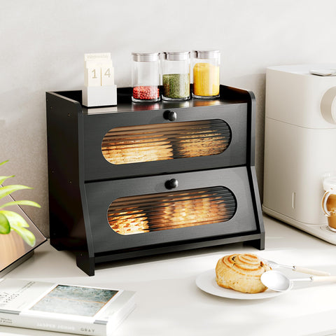 Stylstoreazy bread box tilt-down lower door for easy access