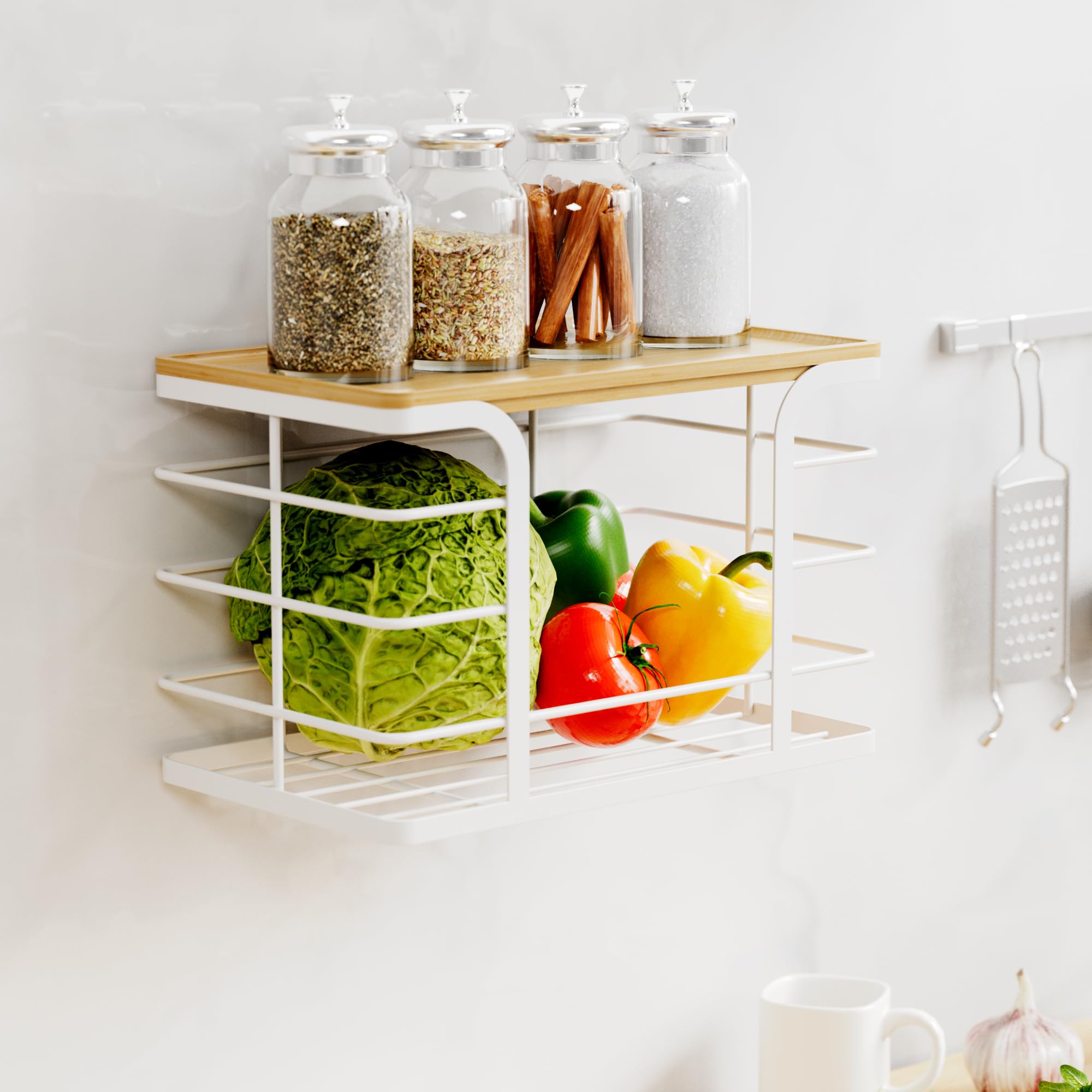 Stylstoreazy bamboo top and stainless basket blend durability with natural style.