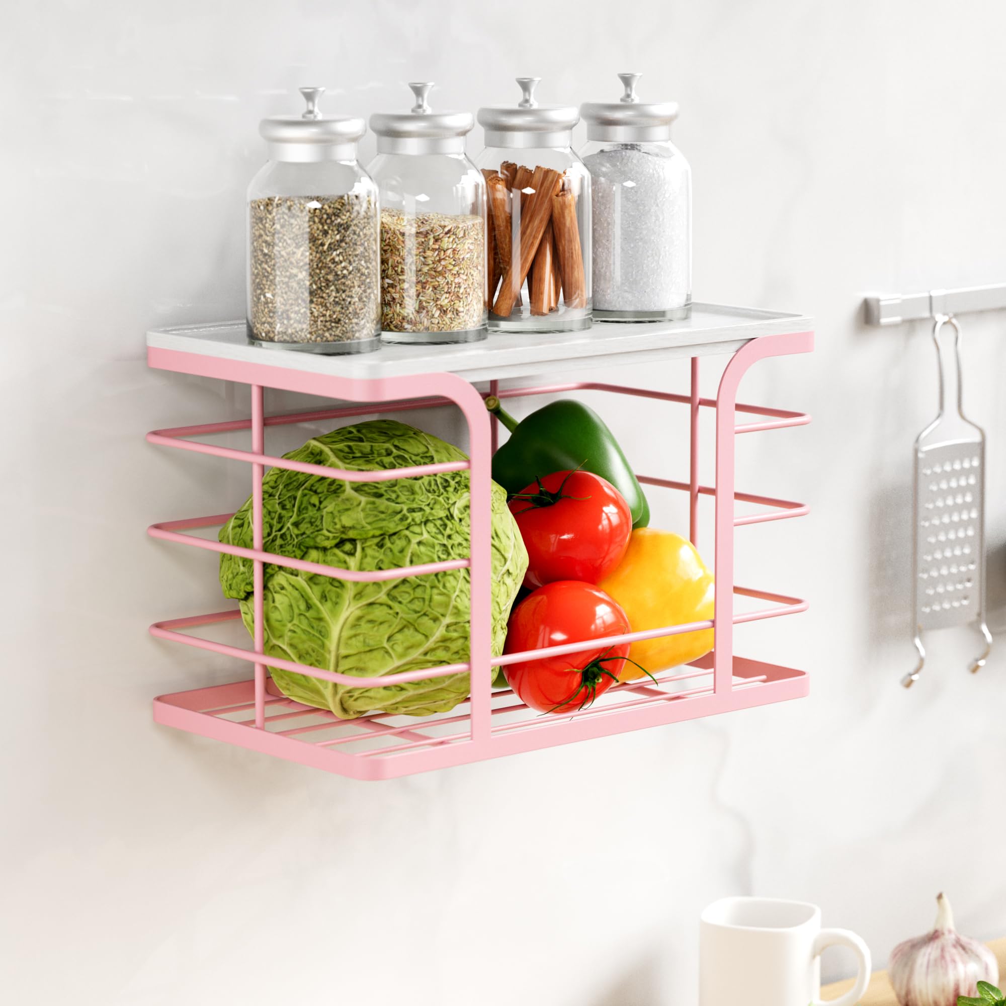 Stylstoreazy kitchen countertop setup keeps bags within reach during meal prep.