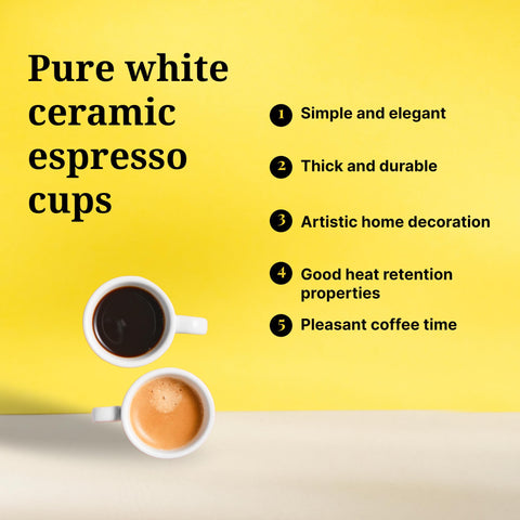 Stylusella thick-walled porcelain espresso cups emphasize durable, comfortable use