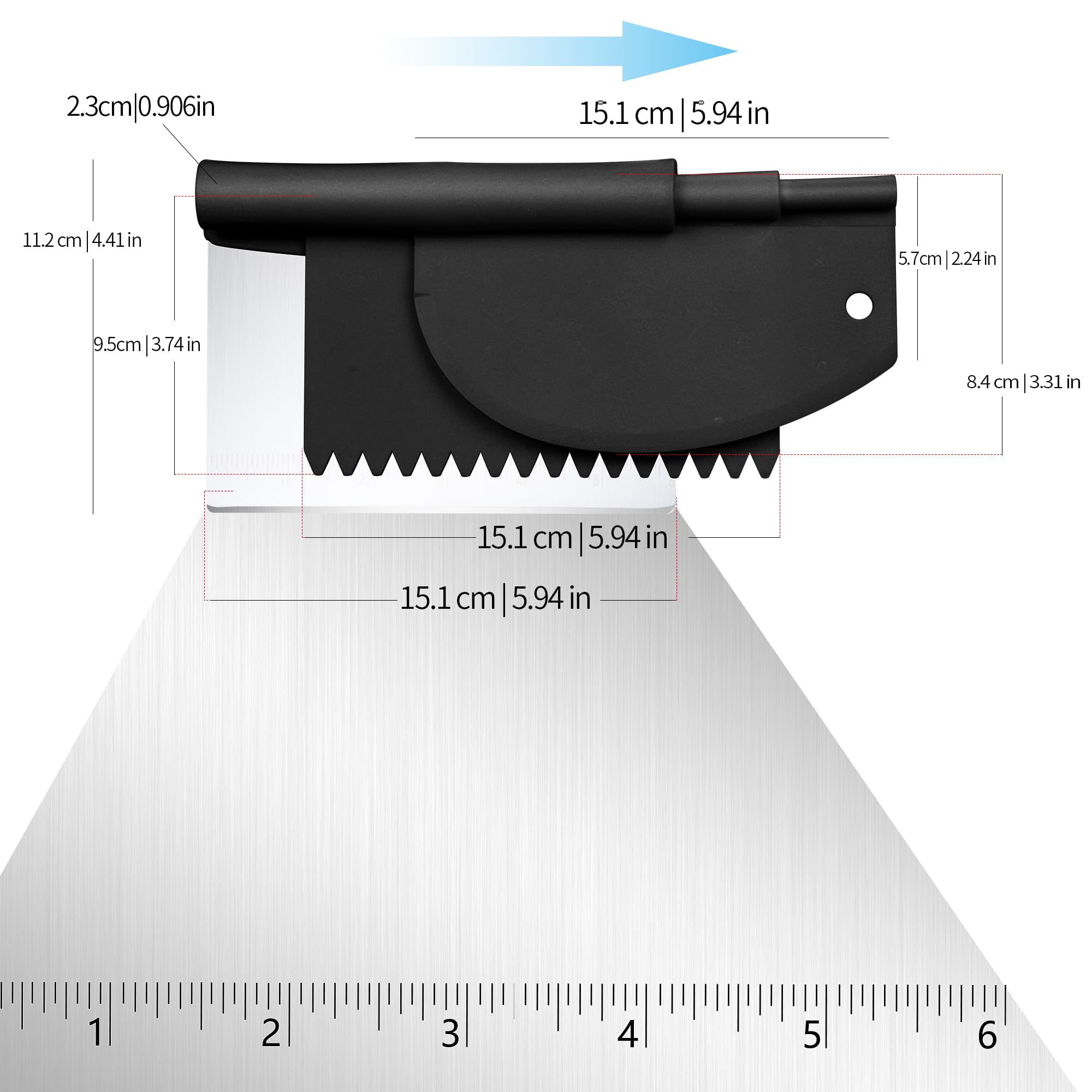 Suanyok flexible plastic dough scraper clears last batter from bowls without residue.