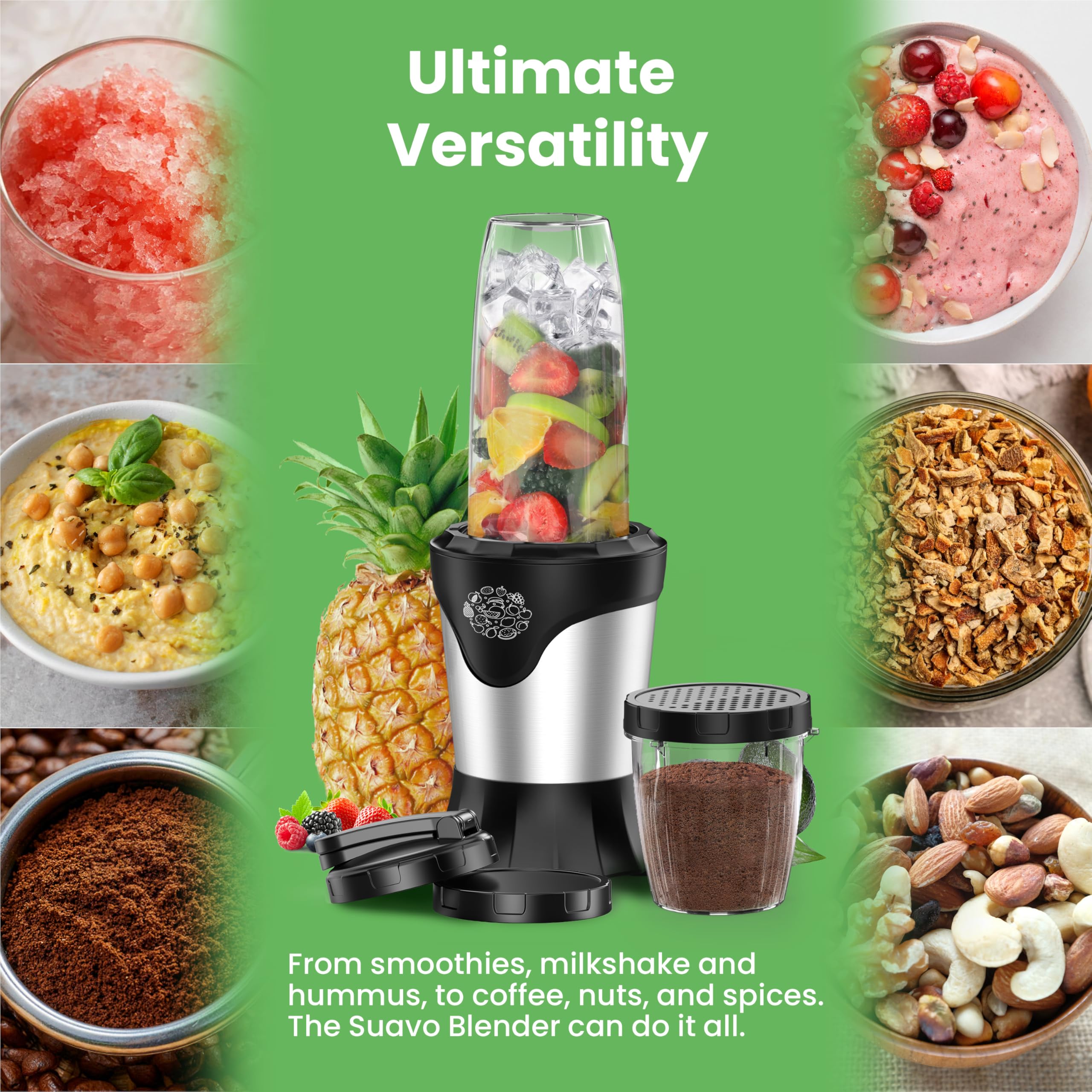 SUAVO to-go cups with lids enable on-the-go shakes and smoothies.