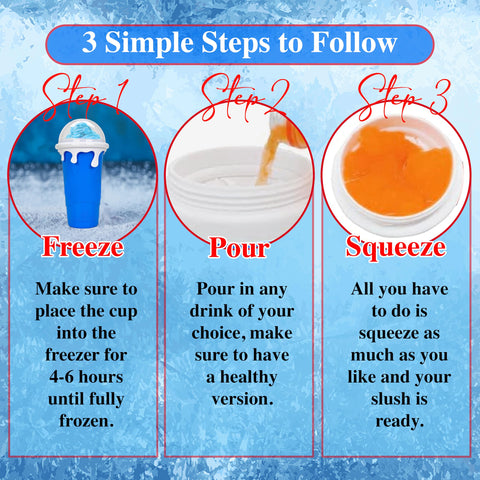 SUB ZERO SLUSH hand-squeezed slush cup for simple, controlled blending.