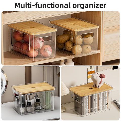 SUBEKYU pantry storage container stackable to maximize shelf space