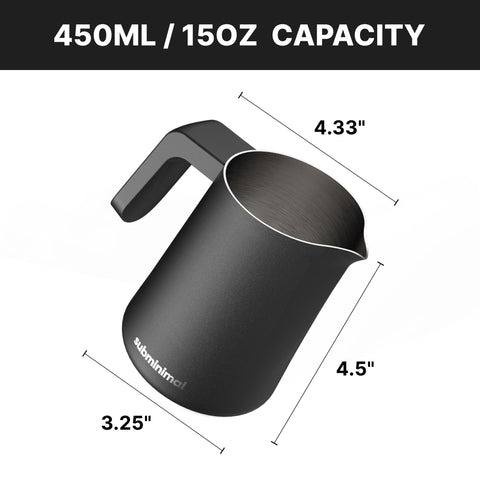 Subminimal FlowTip Milk Jug straight-neck design supports smooth pours.