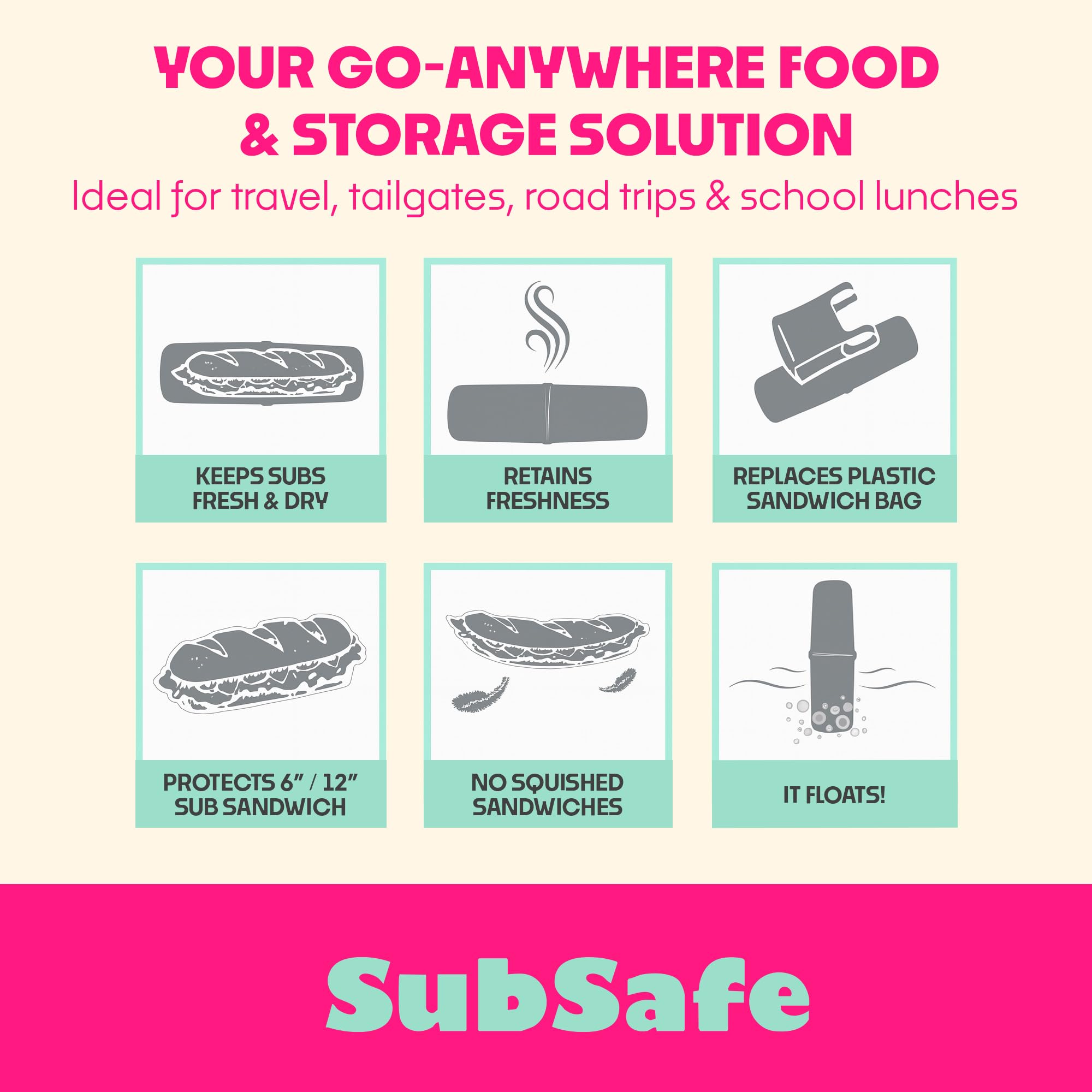SubSafe fits 6-inch and 12-inch subs for flexible meal planning.