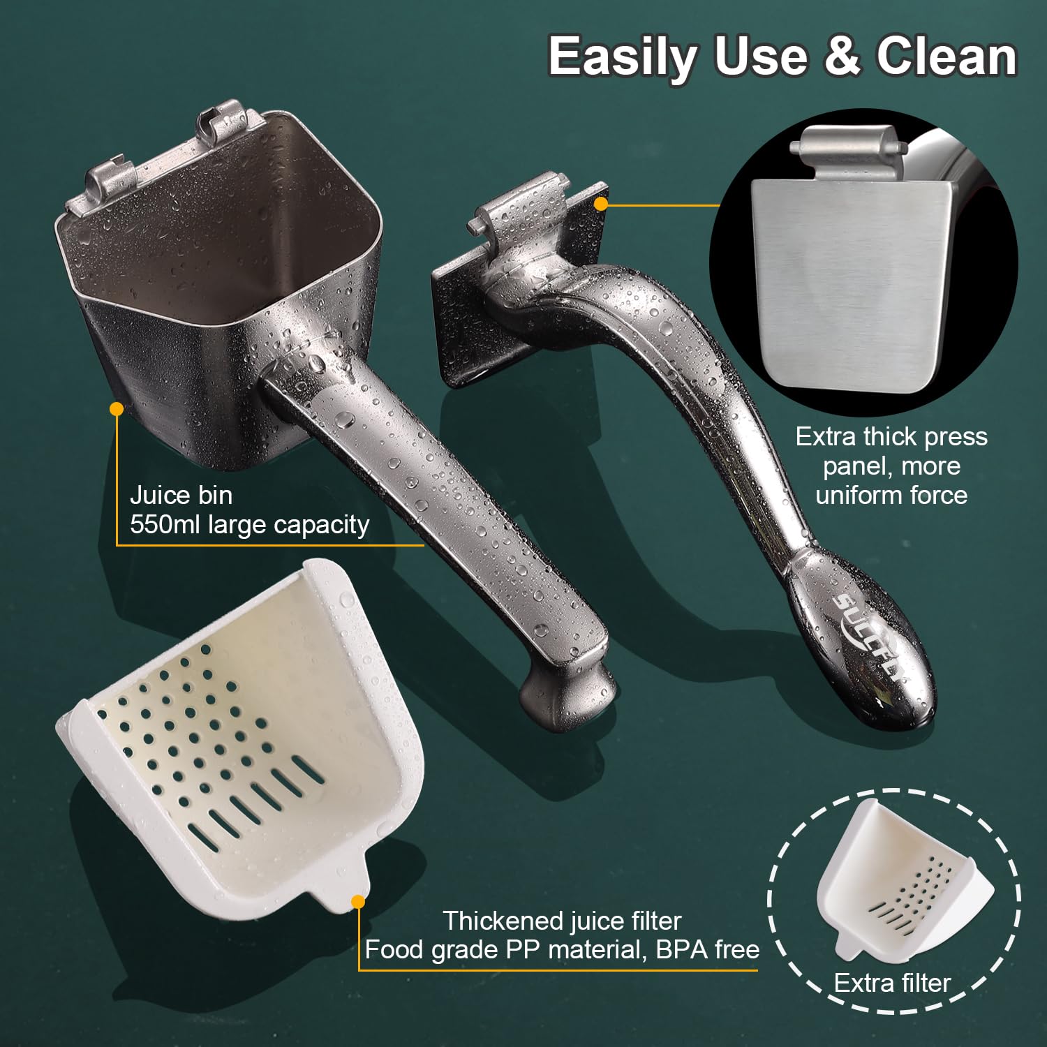 SUCCFLY all-citrus press handles lemons, limes, oranges, and more