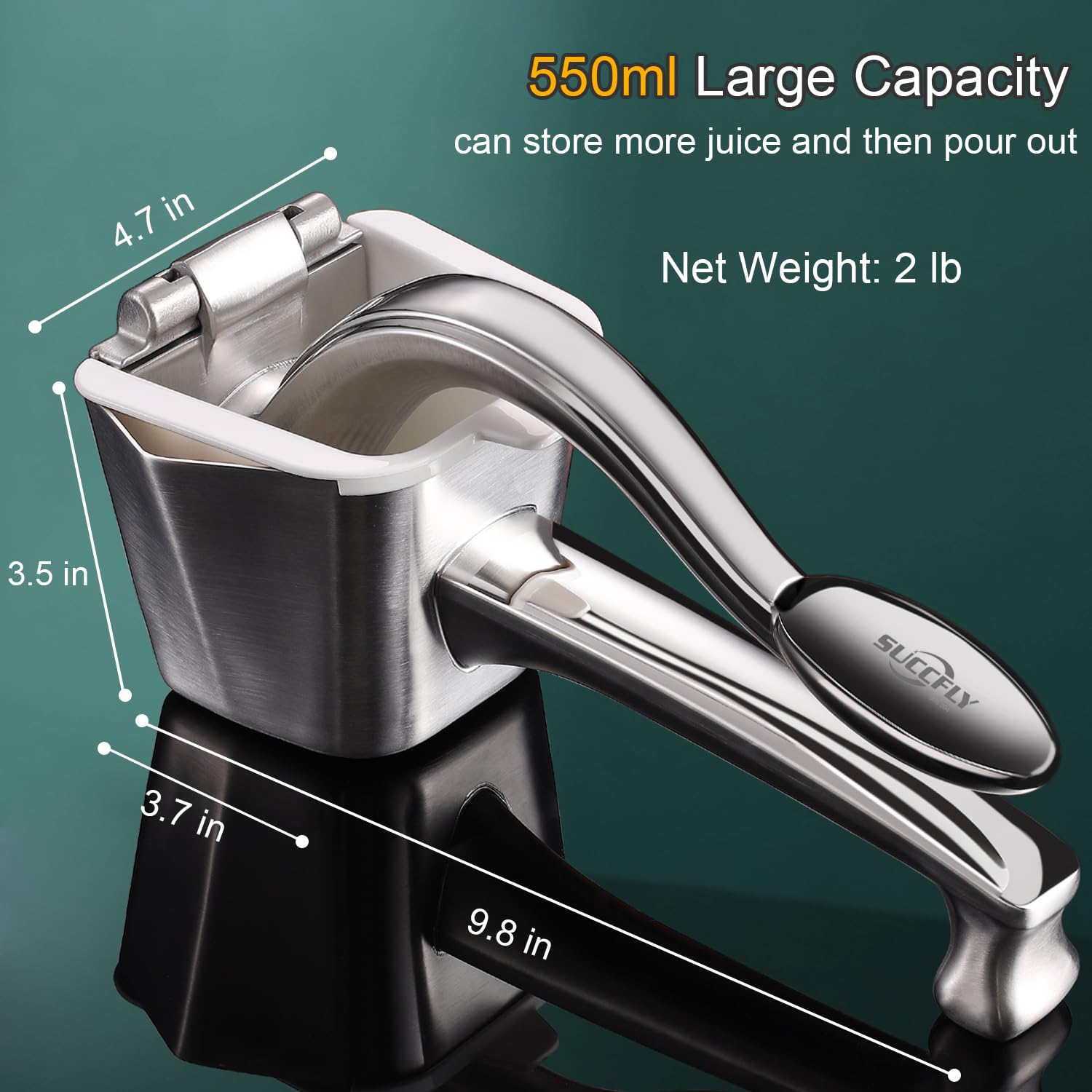 SUCCFLY all-in-one citrus press handles lemons, limes, and oranges.