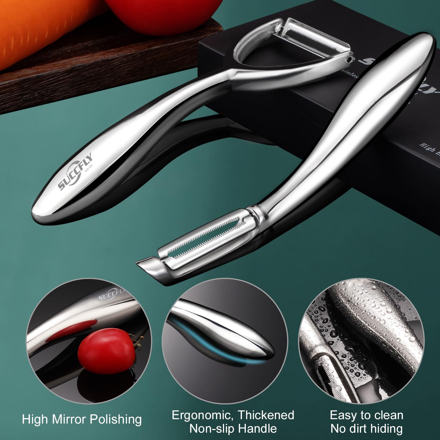 SUCCFLY carrot peeler offers efficient, precise peeling