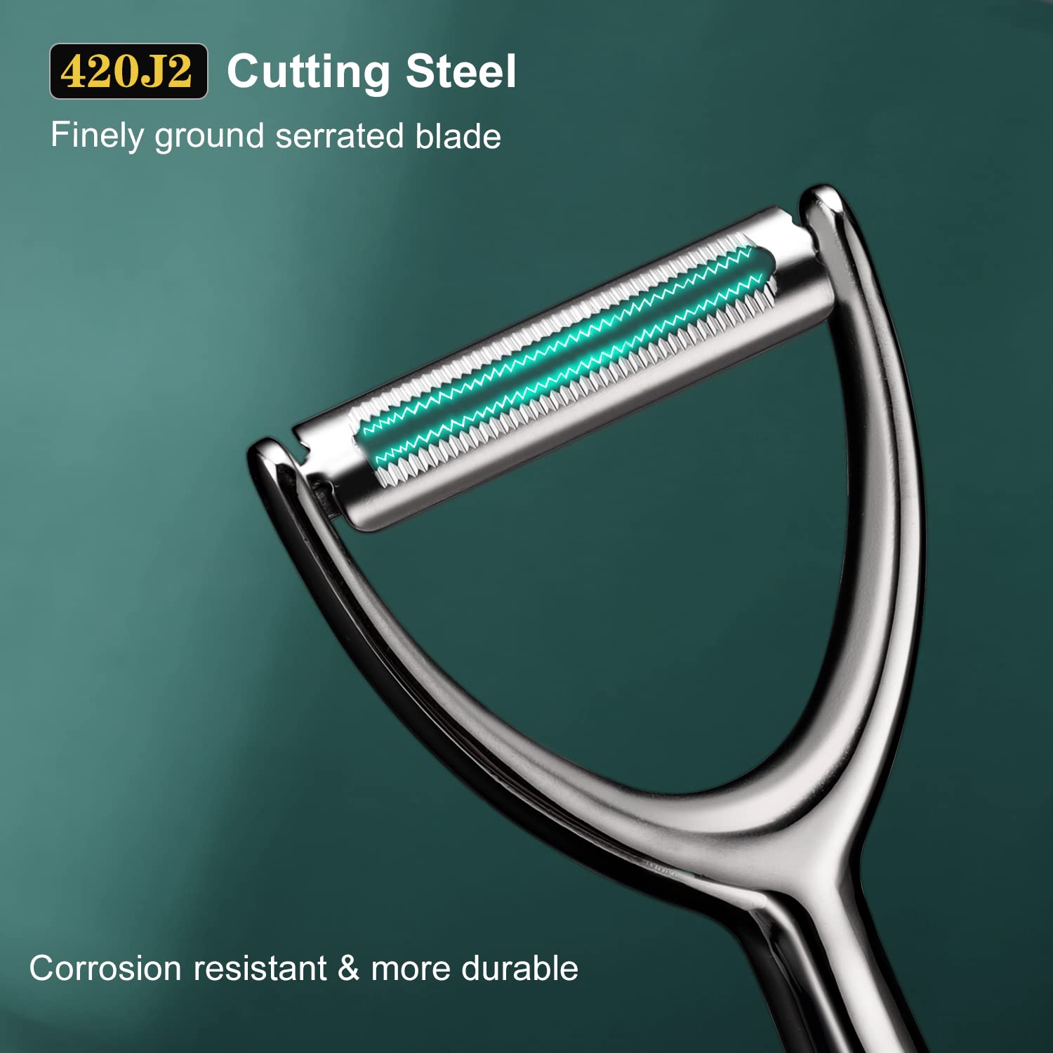 SUCCFLY fruit and veggie peeler with swiveling blade for precise cuts