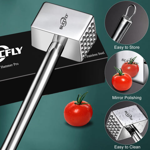 SUCCFLY tenderizer ready for dishwasher-safe cleanup after meal prep