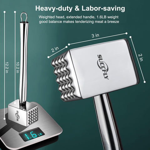 SUCCFLY flat-side for smoothing steak surface after pounding