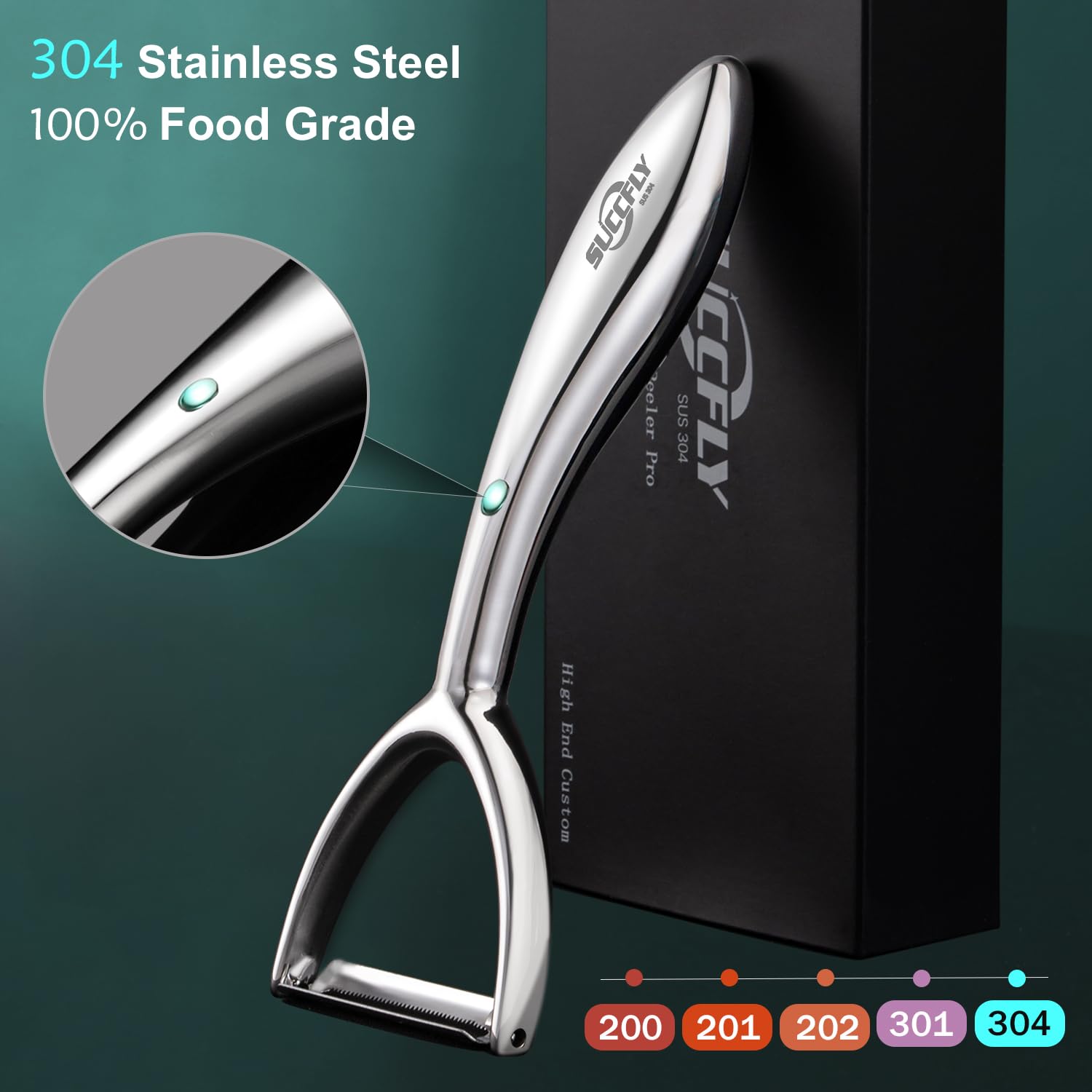 SUCCFLY I-shaped peeler for clean citrus and vegetables with minimal waste.