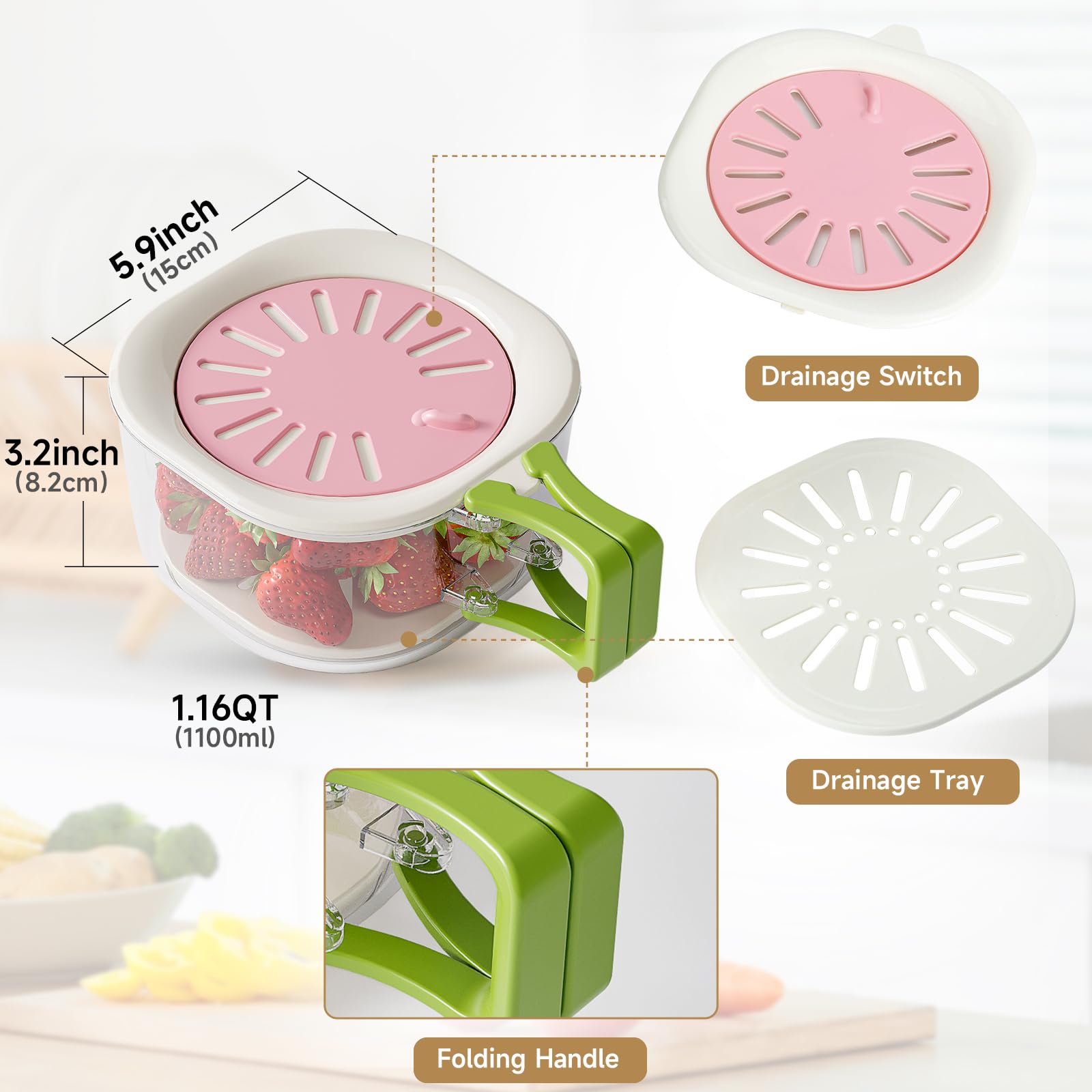 Such A Day fridge storage bowl organizes produce inside the fridge.