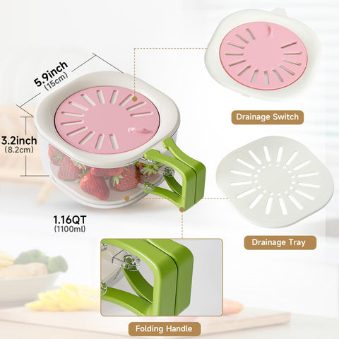 Such A Day fridge storage bowl organizes produce inside the fridge.