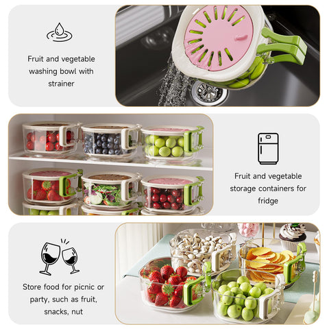 Such A Day strainer lid enables quick rinsing and mess-free drainage.