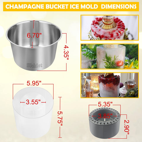 SUchict champagne cocktail ice mold enhances presentation and cooling