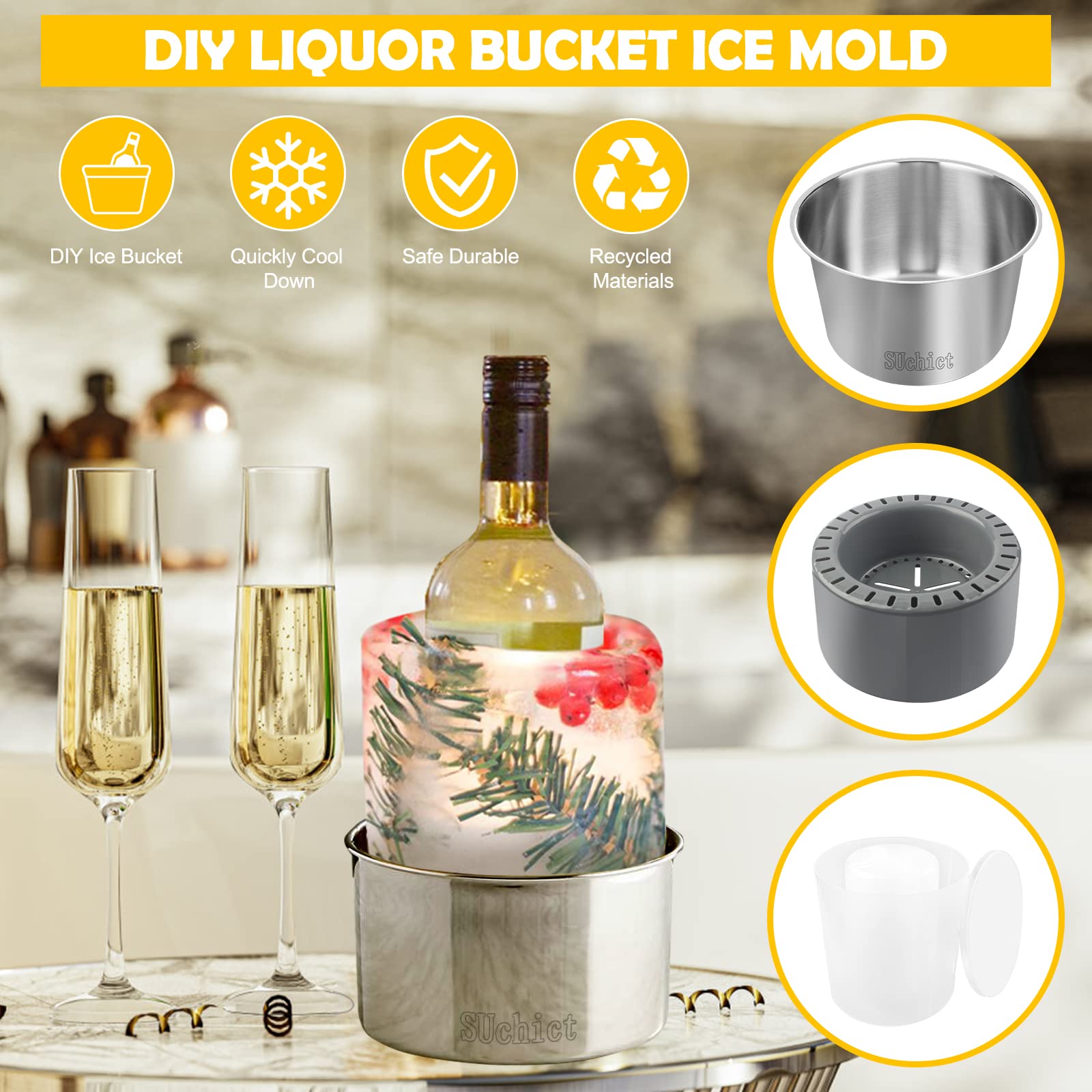 SUchict plastic ice mold provides safe, stable ice creations