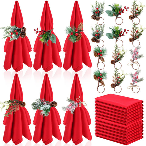 Suclain wooden Christmas napkin rings for rustic holiday table decor.