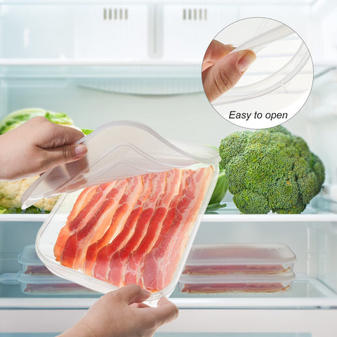 Suclain deli containers stackable design for space-saving fridge organization.