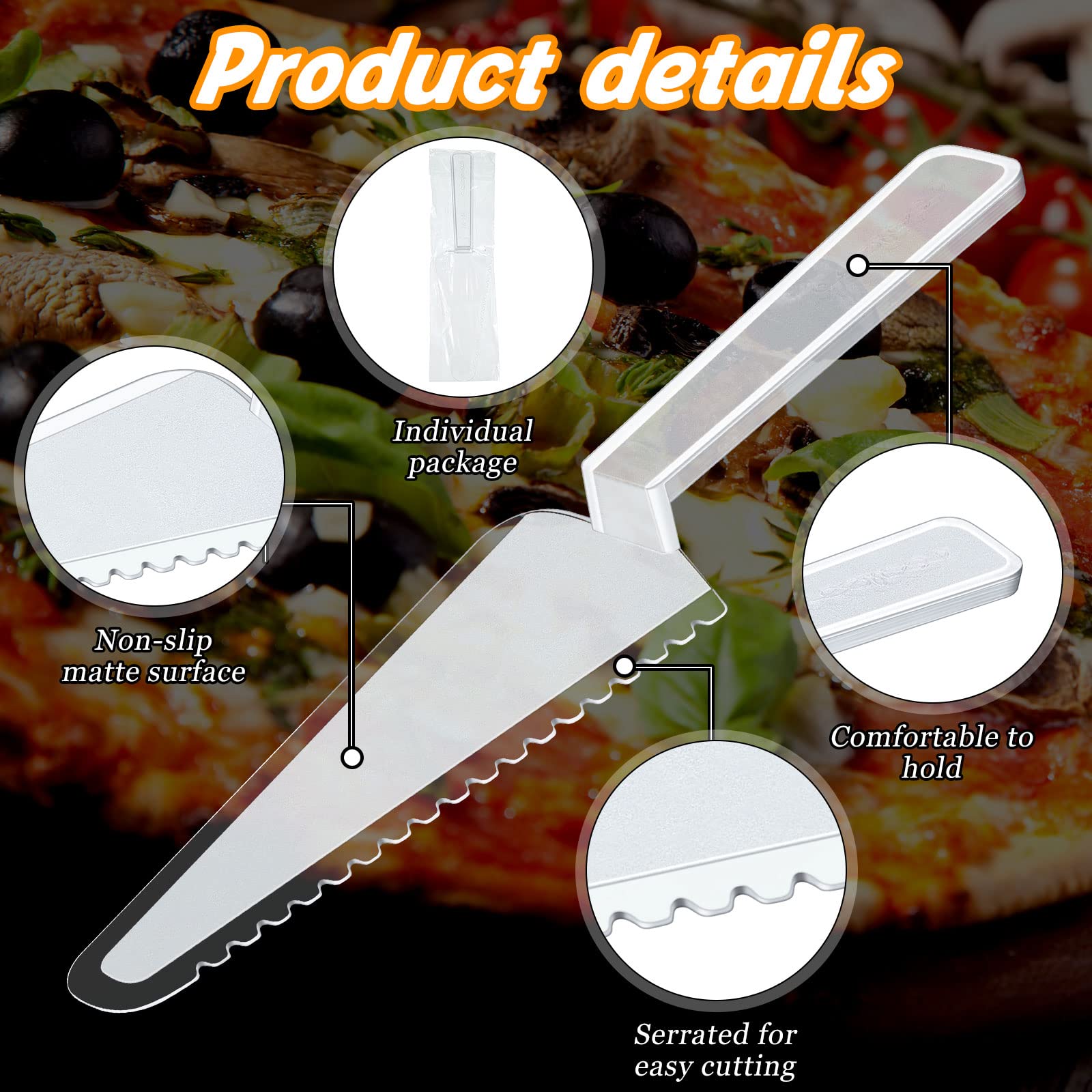 Suclain pastry-pizza-slice knife for easy serving at gatherings