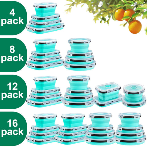 Sudaya collapsible 12 oz container with lid for compact storage