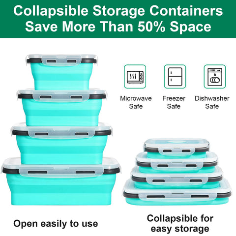 Sudaya collapsible 17 oz container with lid for space saving