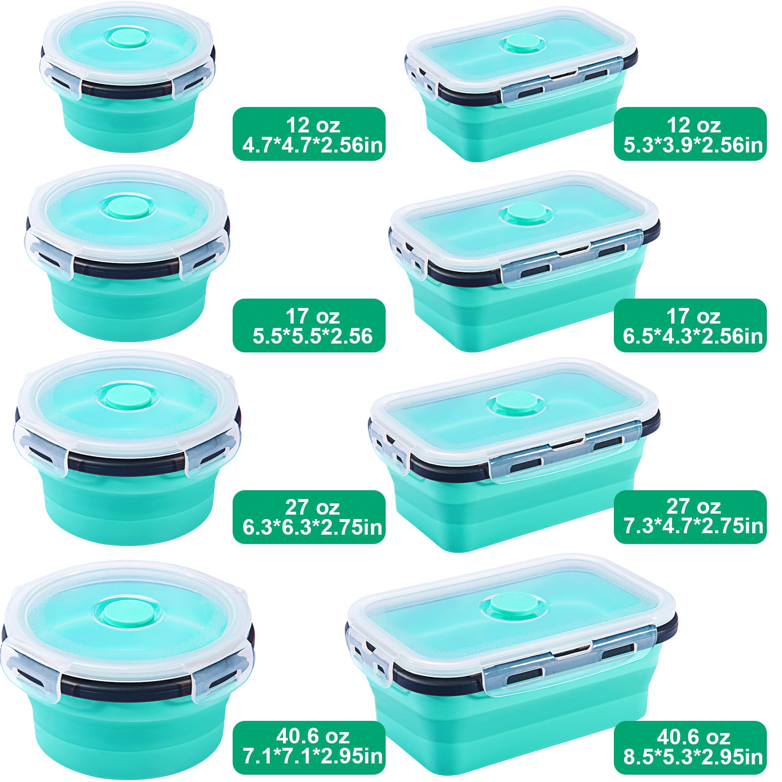 Sudaya collapsible 17 oz container open for camping snacks