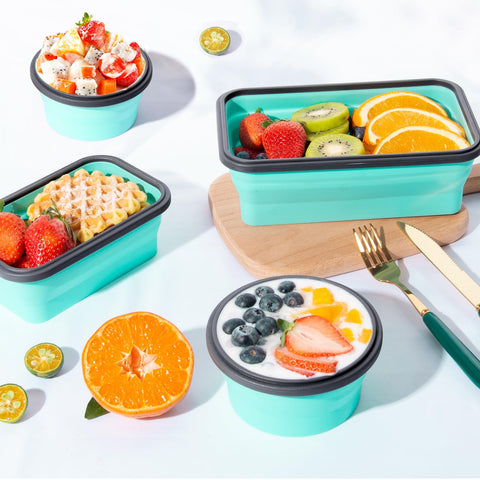 Sudaya collapsible 40 oz container with lid for travel storage