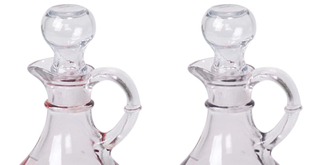Sudbury glass-stoppers on cruets provide airtight sealing for consistent pours