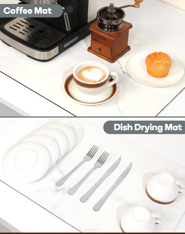 SUEH DESIGN Coffee Mat has a PU leathaire surface that wipes clean easily.