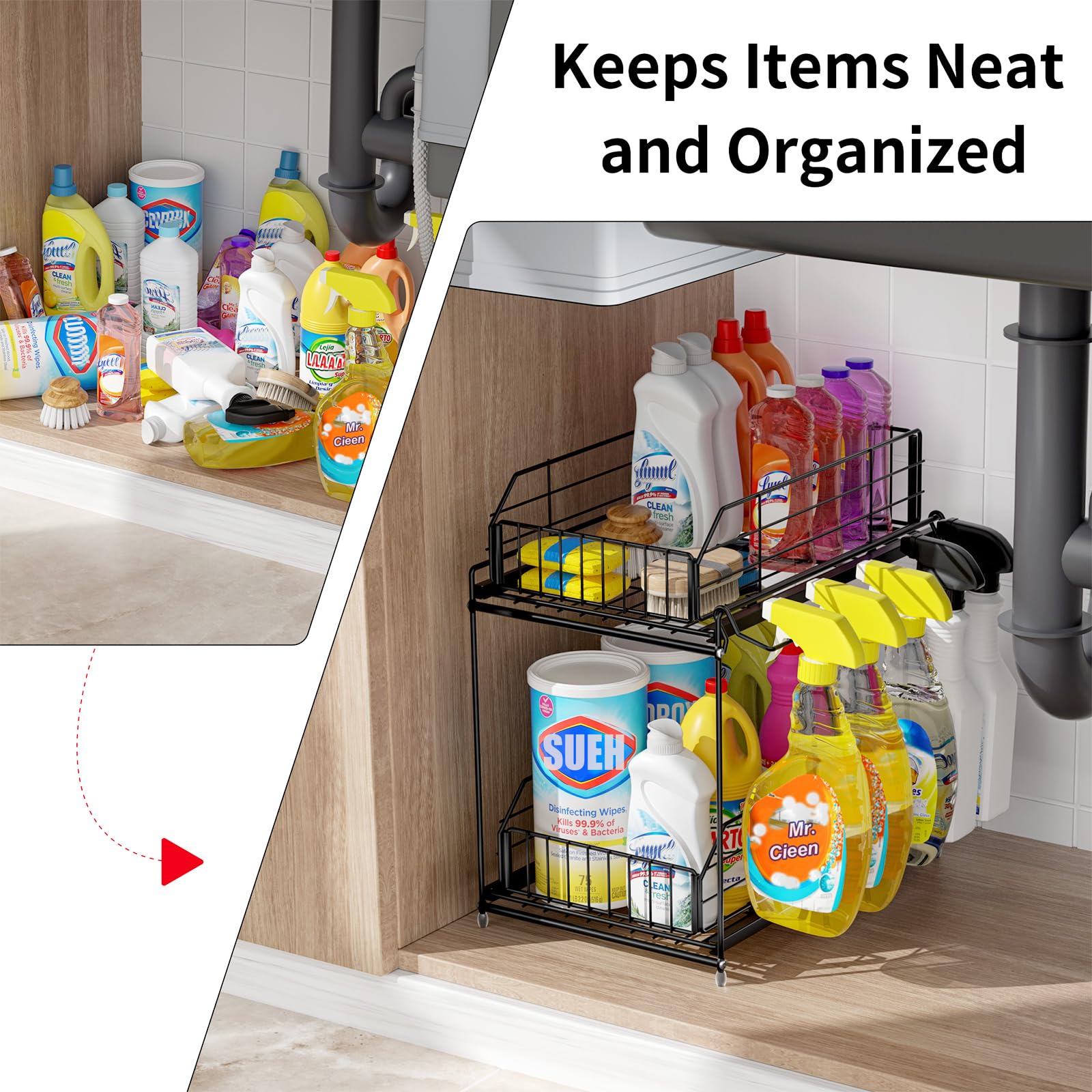 SUEH DESIGN side hanging rail for extra storage and air-drying