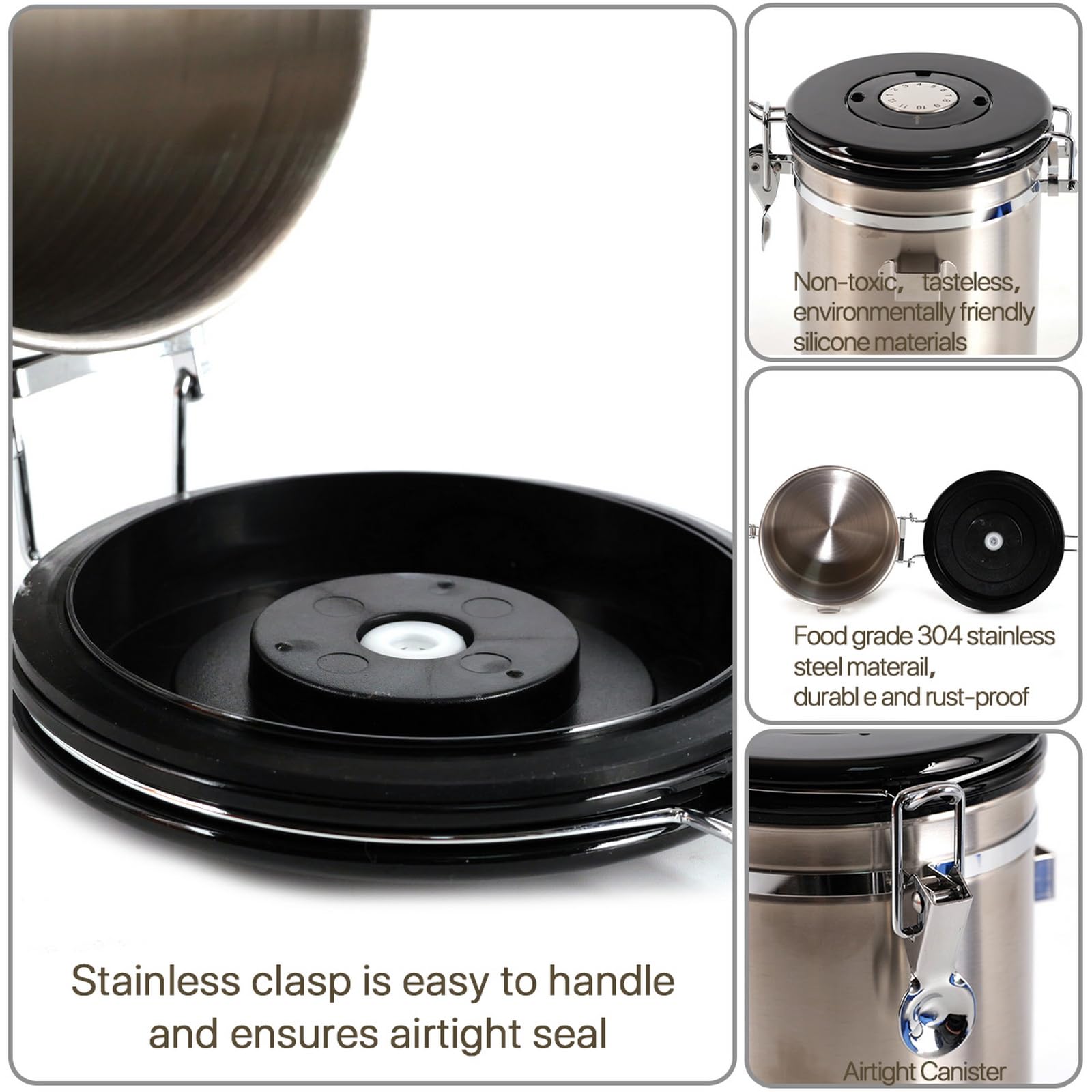 Measuring scoop included for precise coffee portions.