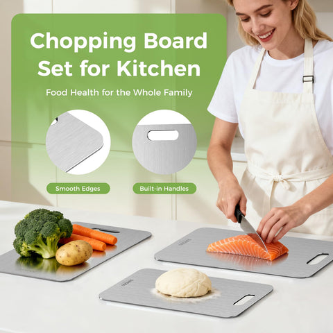 Sufkodu double-sided titanium board helps separate raw and cooked surfaces.