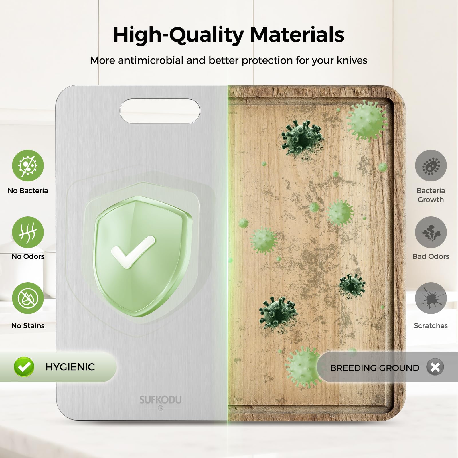 Sufkodu small 10.5x6.5 board perfect for fruit and herb prep.