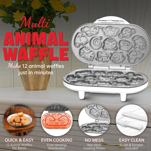 SugarWhisk Animal Mini Waffle Maker molds collection for playful breakfast shapes.