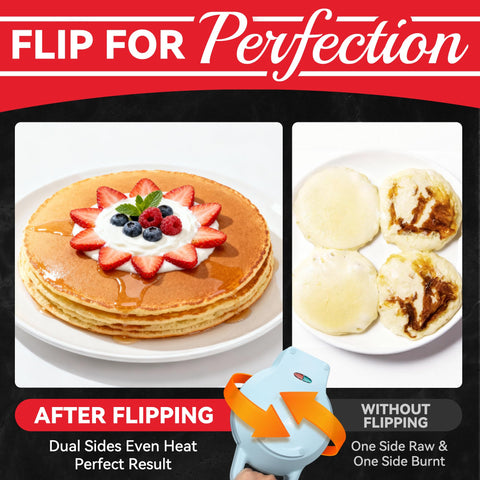 SugarWhisk Flip Pancake Maker in use making omelette to showcase versatility