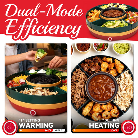 SugarWhisk Lazy Susan Taco Bar four taco holders for a personalized dining experience