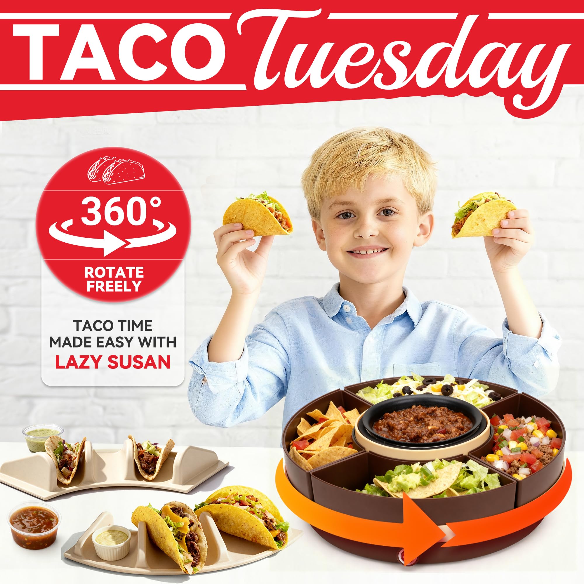 SugarWhisk taco bar warming pot keeps fillings hot for family meals.